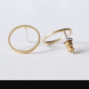 Beautiful gold plated circle earrings